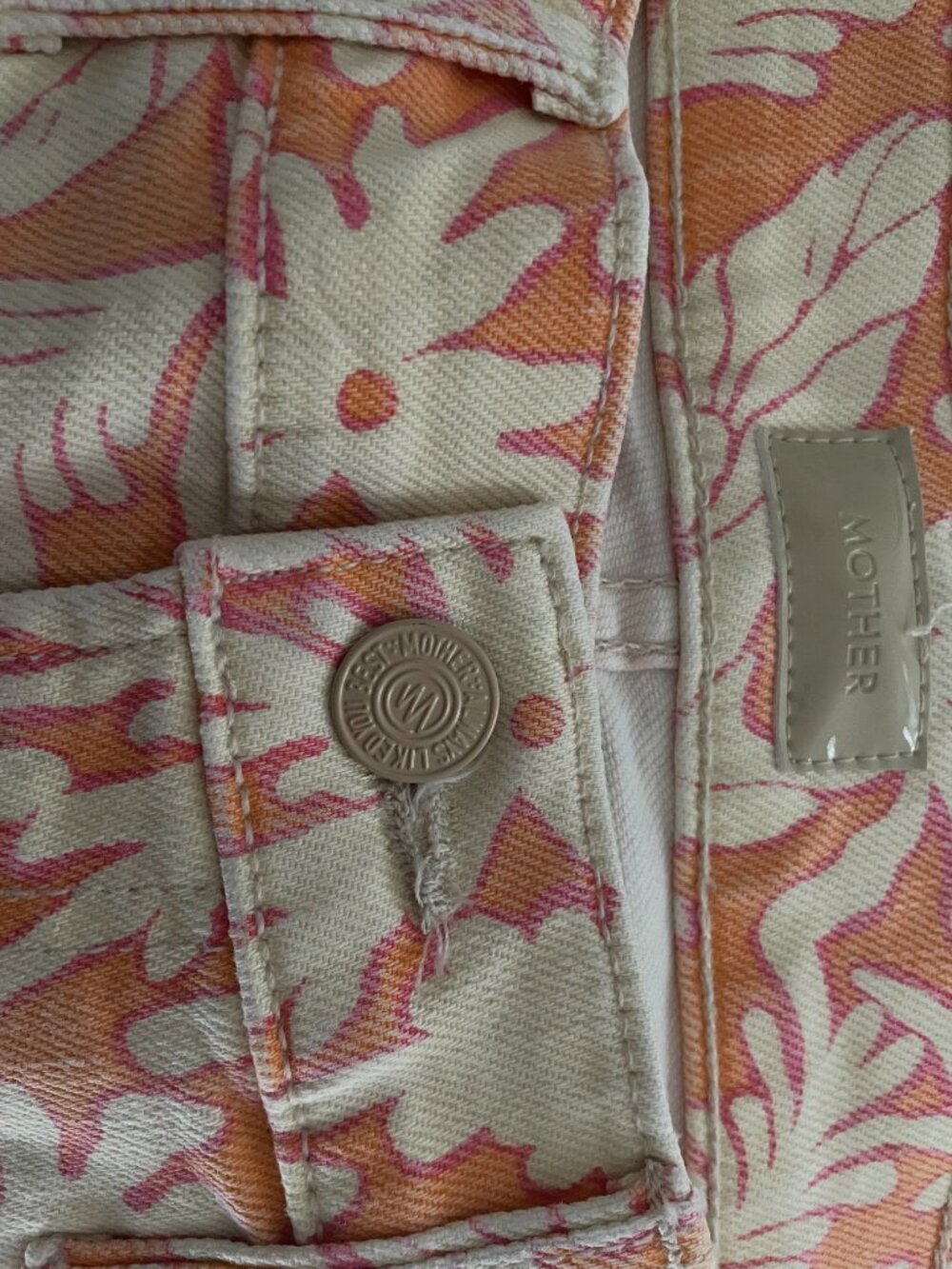 NWT MOTHER The Mid Rise Rambler Ankle Zip Coral Reef Jeans Free People 28 $228 - Picture 8 of 9